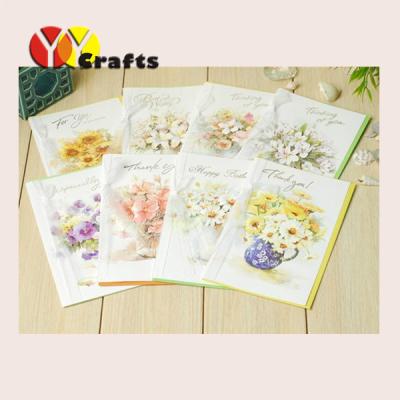 China Colorful birthday party greeting card with flowers decorations for sale