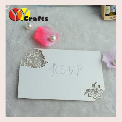 China Printing Thank You Cards laser cut paper , Wedding RSVP cards with envelopes for sale