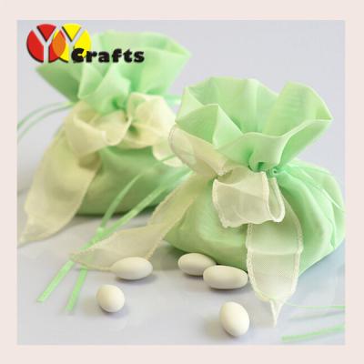 China European style green wedding sweet bag with artificial flower ornaments for sale