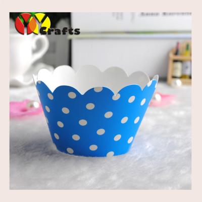 China Colorful Cupcake Wrappers black dots flower , Cupcake Lace Wrappers  for sale