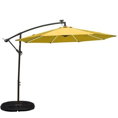 China Outdoor Furniture Outdoor Solar Patio LED Sunshade Offset Hanging Umbrella for sale