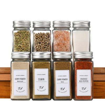 China Sustainable OEM Wholesale BBQ Ingredients High Borosilicate Glass Spice Jars 100ml for sale