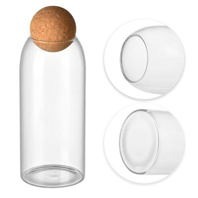 China Wholesale Freshness Preservation Low Price Corrosion Resistance Glass Storage Container With Wooden Cover for sale