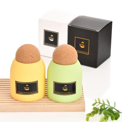 China Home Decoration New Design Colored Empty Glass Candle Containers Scented Candle Jars With Ball Lid And Box for sale