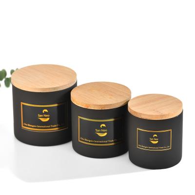 China Home Decoration Contemporary Black Glass Candle Jars For Chic Interiors for sale