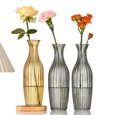 China Modern Luxury Modern Glass Hydroponic Vase Color Vase Decoration Home Ornaments for sale