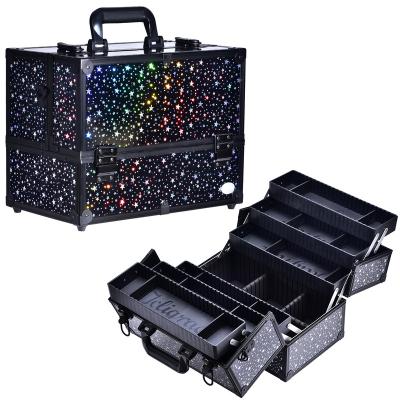 China Durable Portable Professional Cosmetic Bag Suitcases Large Capacity For Cosmetics Women Travel Makeup Vanity Box for sale