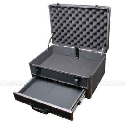 China Durable high quality portable aluminum tool case black lockable toolbox equipment storage with drawer for sale