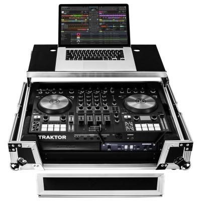 China Durable professional  aluminum dj flight case for dj controller aluminum carrying storage box with 2U Rack and Patented Glide Platform for sale