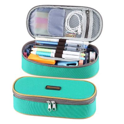 China Schools & Pencil Case Offices Customized Large Capacity Pencil Bag Makeup Pen Pouch Durable Students Stationery With Double Zipper Pen Holder for sale