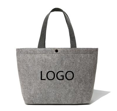 China Promotional Hand Made Handled Polyester Felt Shopping Bag , Lady Felt Tote Bag With Customized Logo for sale