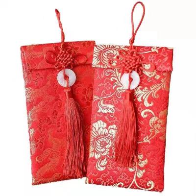 China Eco-friendly Chinese New Year Red Pouch Envelopes Hong Bao Gift Bag for sale