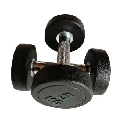 China Durable Wholesale Gym Fitness Hand Gripping Round Head Rubberized Dumbbell for sale