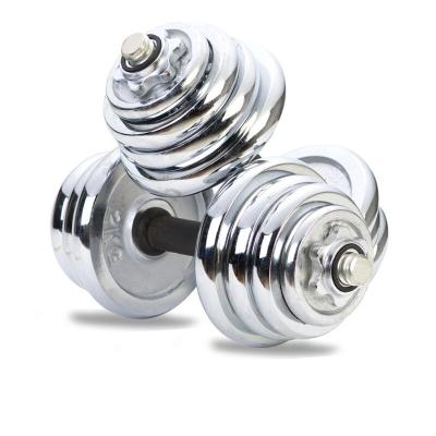 China Latest Gym Equipment Accessories Durable Chrome Adjustable Dumbbell Set for sale