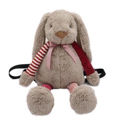 China Promotion 30cm Baby Rabbit Plush Backpack Stuffed Doll Toys Kids Gift Stuffed Rabbit for sale