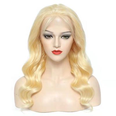 China High Big Wave 13x6 Blonde Body Wave Wig 613 Long Curly Brazilian Virgin Hair Blonde Lace Band Wig Hd Material for sale