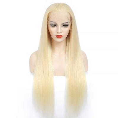 China 613 Density Raw Virgin Blonde Brazilian Hair Color Hd Straight Hair 150% Straight Hair Standard 13x4 Lace Front Wigs for sale