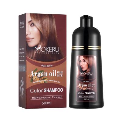 China Natural Anti-Dandruff Brown Hair Dye Permanent Fast Shampoo For Women And Men Gray Hair Shampoo Covering White Hair for sale