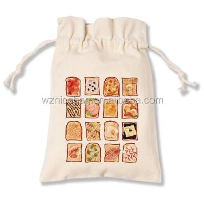 China Small Cheap Cotton Handled Drawstring Bags Printing Jewelry Pouches for sale