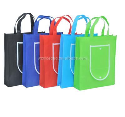 China Custom Reversible Handled Shopping Tote Bag Foldable Grocery Shopping Bag for sale