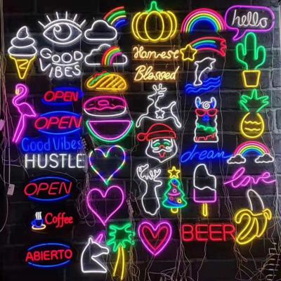 China Shop professional manufacture custom cheap name logo soft plastic acrylic neon signs for sale