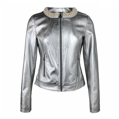 China QUICK DRY Fashion PU Long Sleeve Regular Jacket For Women for sale