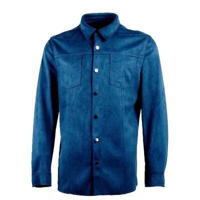 China New Design Waterproof Fashion Regular Sleeve Men's Casual Suede Shirt Mid Length Jacket For Boutique Store for sale