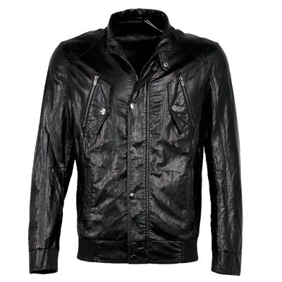 China Good design waterproof distressed short motorcycled and casual faux leather jacket for sale