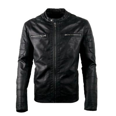 China Italy Waterproof Cheap High Quality Men's Male Casual PU Leather Jacket for sale