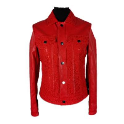 China Wholesale Waterproof Army Red Anorak Pu Leather Jacket And Moter Bike In Spring for sale