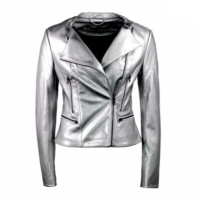 China Waterproof 2020 New Arrival Special Hot Sale PU Women Jacket Long Sleeve Regular Outwear Coats For Women. for sale