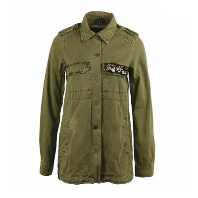 China Custom QUICK DRY Oversized Logo Embroidery Anorak Military Jacket For Women for sale