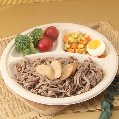 China Non-Toxic Biodegradable Sugar Cane Bagasse Disposable Waterproof Compostable Restaurant Party Plates Dish for sale