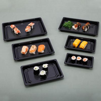 China Disposable Plastic Sushi Tray Disposable Sushi Box From Factory Direct Disposable Plastic Food Dishes for sale