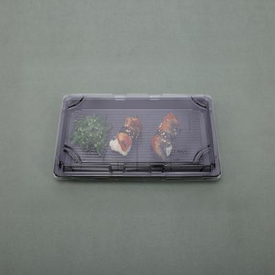 China Wholesale Disposable Sushi Tray Black Disposable Sushi Tray Black Sushi Hot Selling Plastic Box for sale