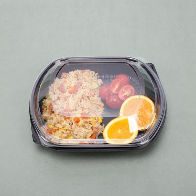 China Disposable plastic box storage salad food packaging box disposable plastic containers take away food box for sale