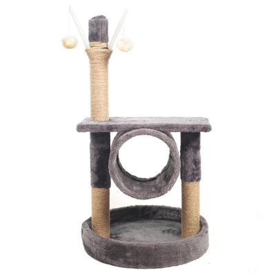 China High Quality Wooden Cat Tree Cat Tower Cylinder Viable Tower Cat Tree for sale