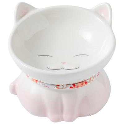 China Sustainable New Design Cat Shape Pet Supplies Bowl Ceramic Pet Bowls And Feeders for sale