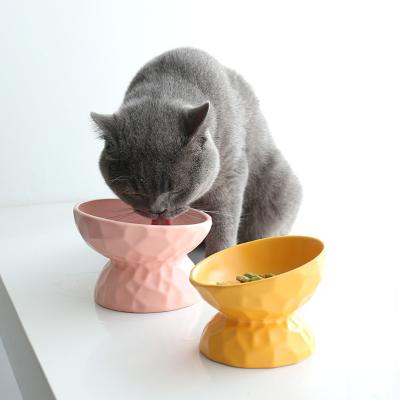 China Large Ant Proof Pet Bowl Driver Viable Oblique Ceramic Texture Luxury Pet Bowls Pet Bowls for sale