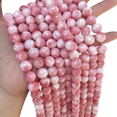 China Environmental Friendly 4mm, 6mm, 8mm, 10mm, 12mm Natural Pink Persian Jade Stone Beads Round Loose DIY Gemstone For DIY Jewelry Making for sale