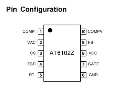 China Power Factor Correction Controller CRM/CCM Multi-Mode Operation Power Factor Correction Controller  ATKIC AT6102Z for sale