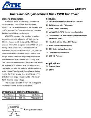 China Dual Channel Synchronous Buck PWM Controller Dual Channel Synchronous Buck PWM Controller  ATKIC AT8852Z for sale