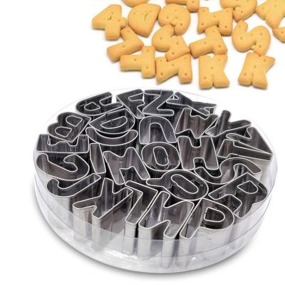 China Amazon Best Seller 304 Stainless Steel Sustainable 26 Letters Cookie Molds Custom Shape Baking Diy Cookie Cutters Tool Kit for sale