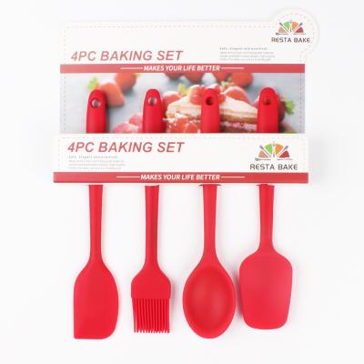 China Hot Sustainable Amazon Selling 4 Pcs Set Bakery Silicone BPA Free Food Grade Kids Baking Sets for sale