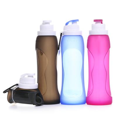 China Durable Outdoor Portable Folding Drinking Cup Silicone Heat Resistant Eco-Friendly Water Bottle Large Capacity for sale