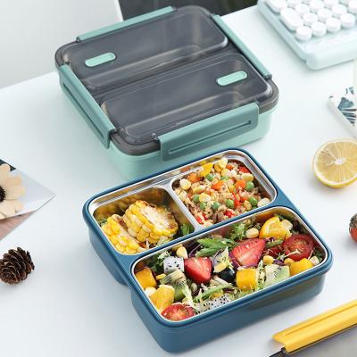 China Sustainable 2022 New 304 Stainless Steel Compartment Sealed Bento Thermal Insulation Porter-All Lunch Box For School Children for sale