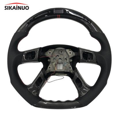 China Sports Customized Retrofit LED Screen and Real Carbon Fiber Racing Steering Wheel Assembly Hummer Accessories For Hummer H2 for sale