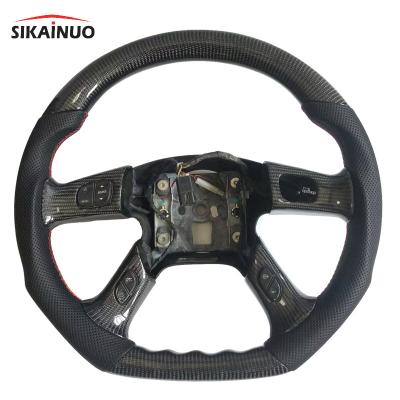 China Sports high quality perforated leather and real carbon fiber steering wheel hand stitching custom fit for Hummer H2 for sale