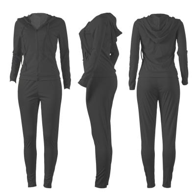 China Autumn Breathable Sportswear Two Piece Set Of Latest Hooded Tops And Pants Women Sweatsuits for sale