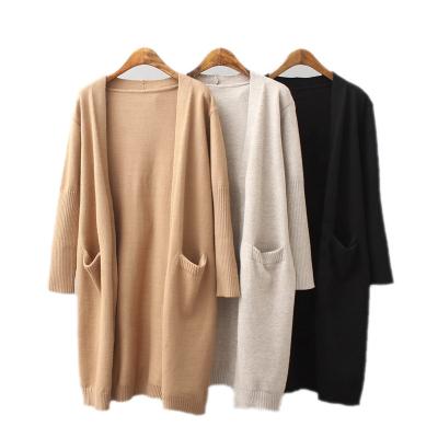 China Winter Plus Size Side Pocket Casual Elegant Women's Winter Sweater Oversized Yarn Cardigan Sweater Long Coat for sale